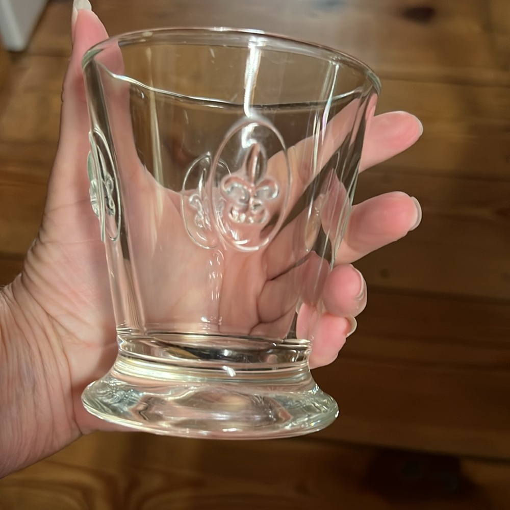Vintage La Rochere Fleur-de-lis Double Old Fashioned Rocks Glass France